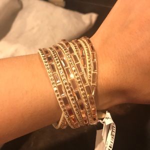 NWT Dune & Willow Suede and Crystal Wrap Bracelet